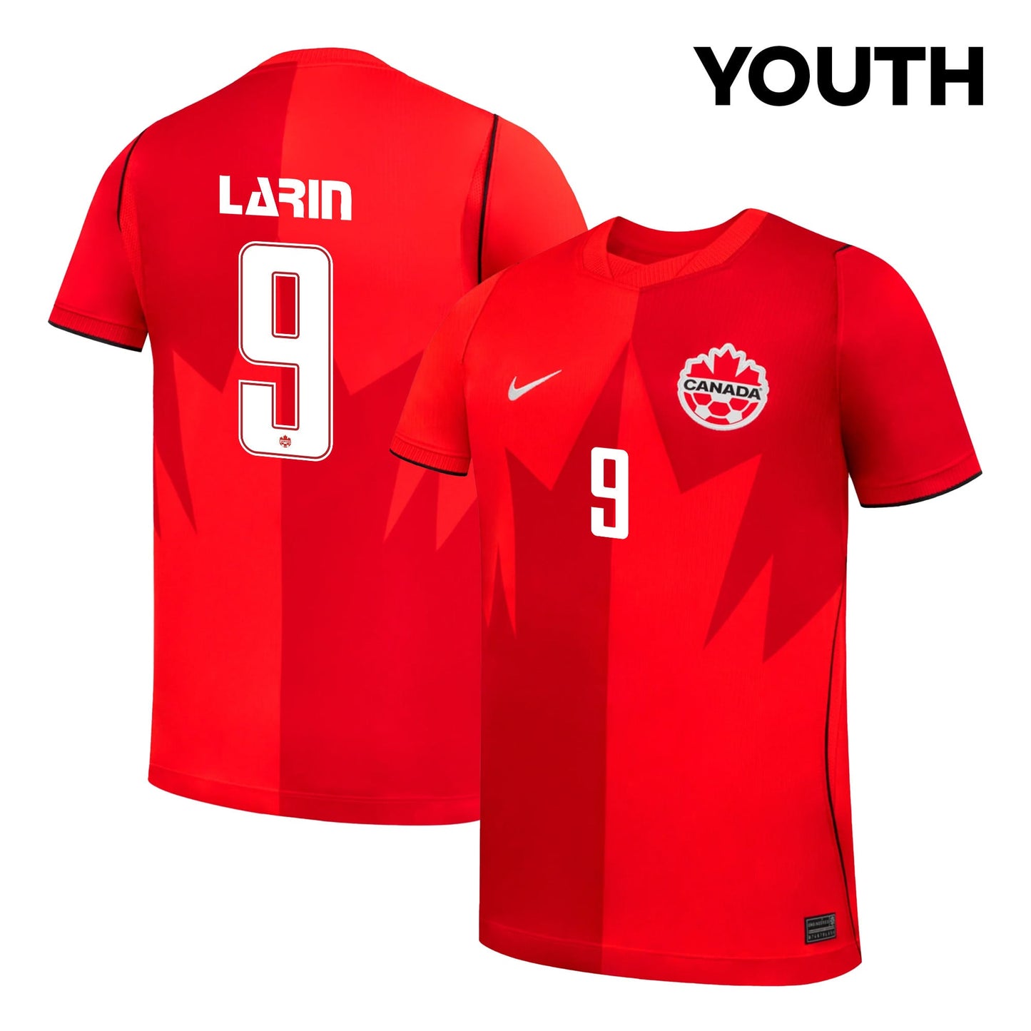 Cyle Larin 9 Youth Canada National Team 2026 Home Jersey - Red