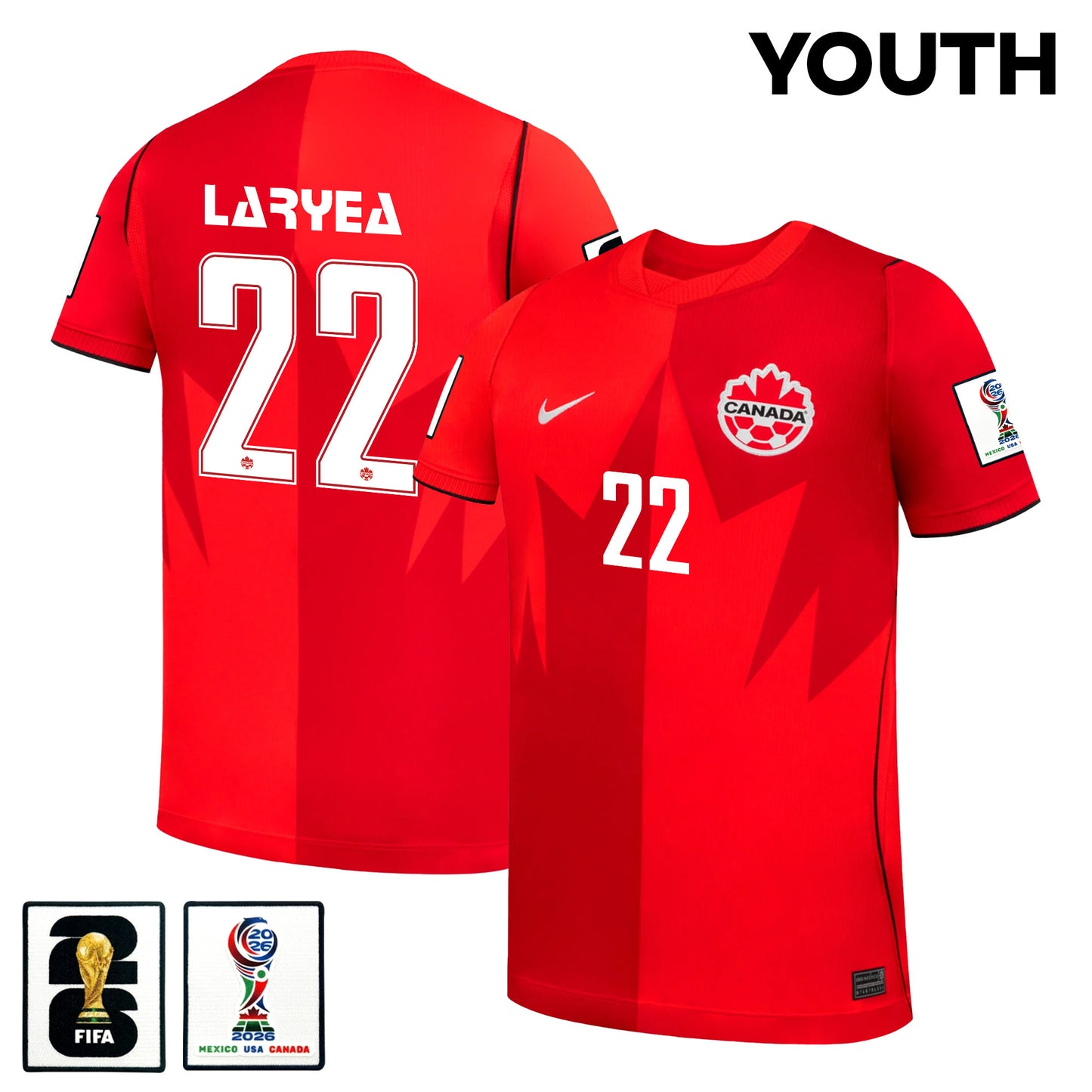 Richie Laryea 22 Youth Canada National Team 2026 Home Jersey - Red
