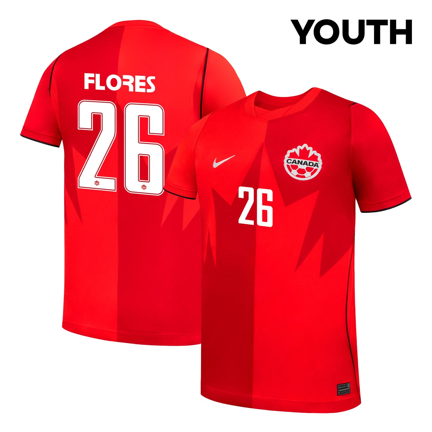 Marcelo Flores 26 Youth Canada National Team 2026 Home Jersey - Red