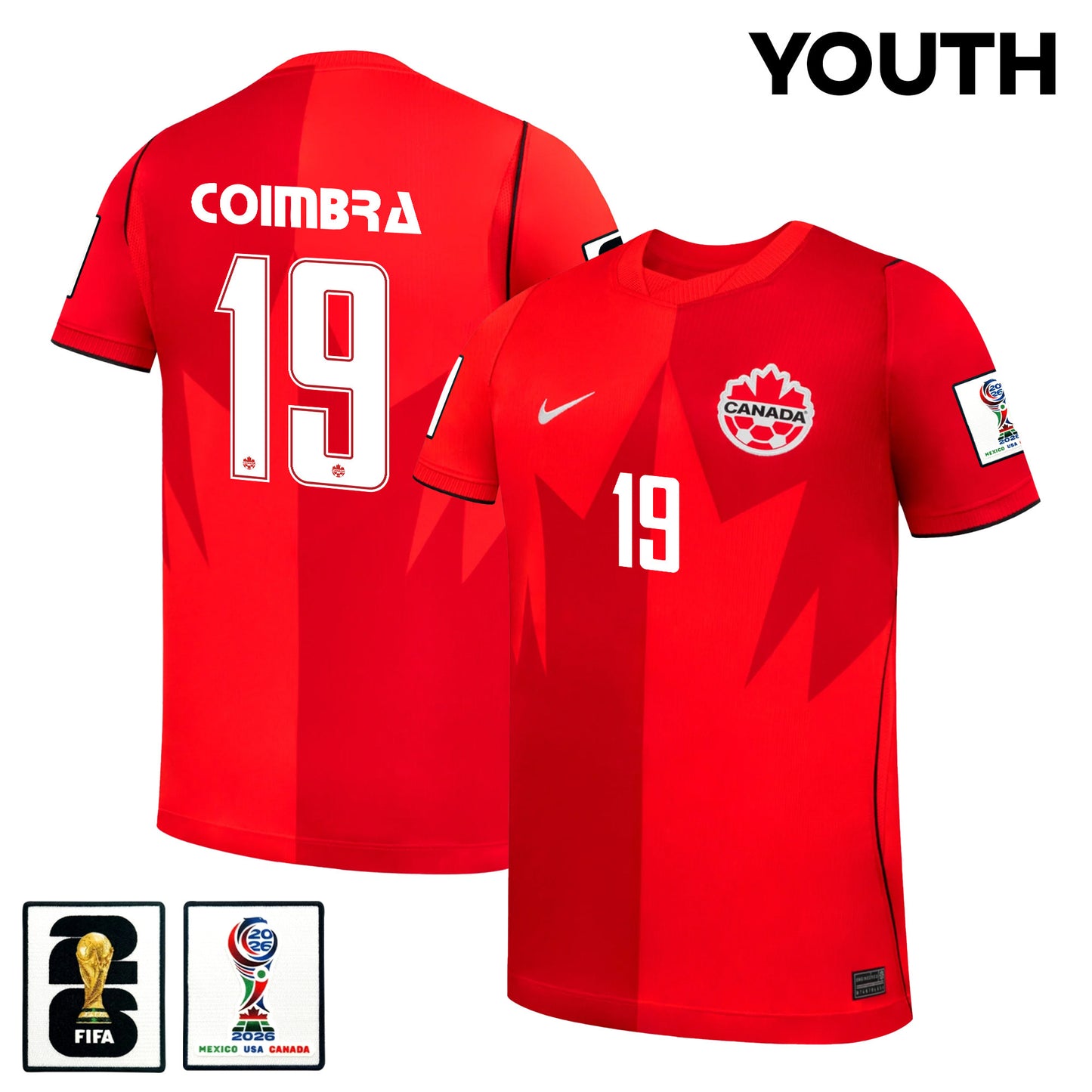 Tiago Coimbra 19 Youth Canada National Team 2026 Home Jersey - Red