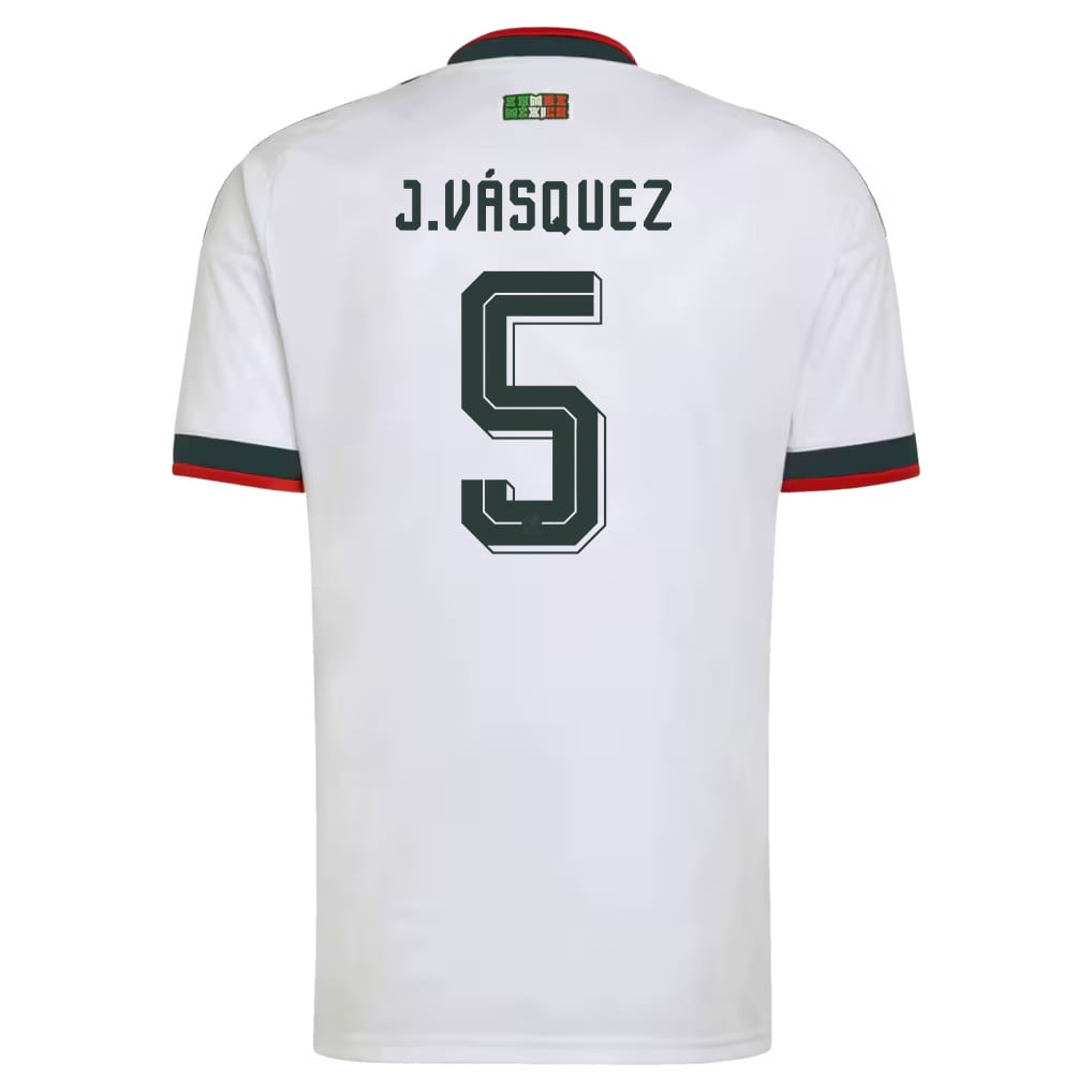 Johan Vásquez 5 Mexico National Team 2026 Away Jersey - White, Men