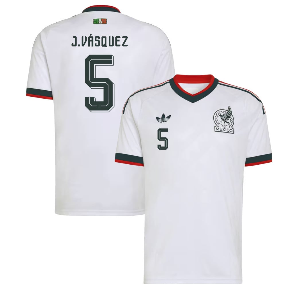 Johan Vásquez 5 Mexico National Team 2026 Away Jersey - White, Men