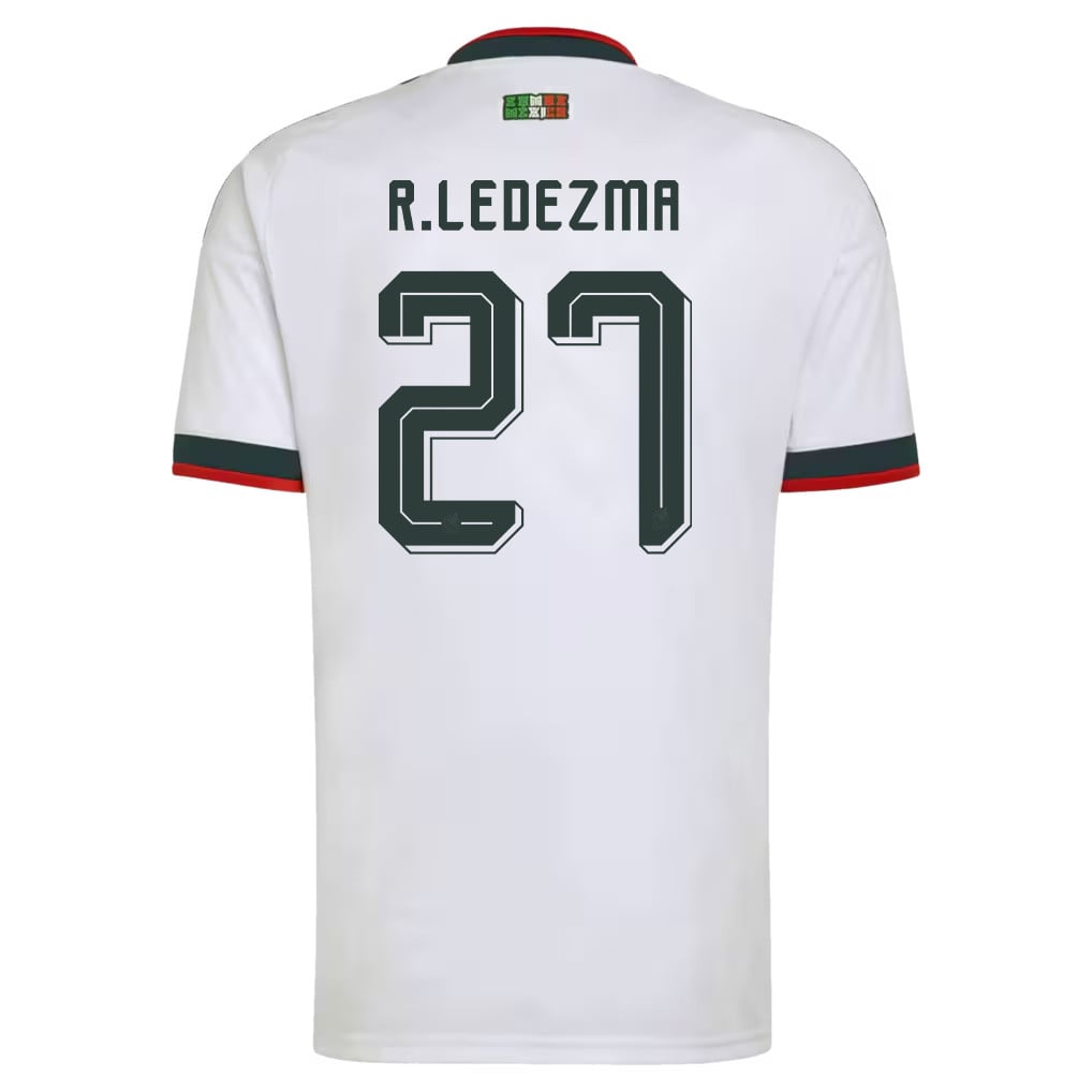 Richard Ledezma 27 Mexico National Team 2026 x World Cup Patch Away Jersey - White, Men