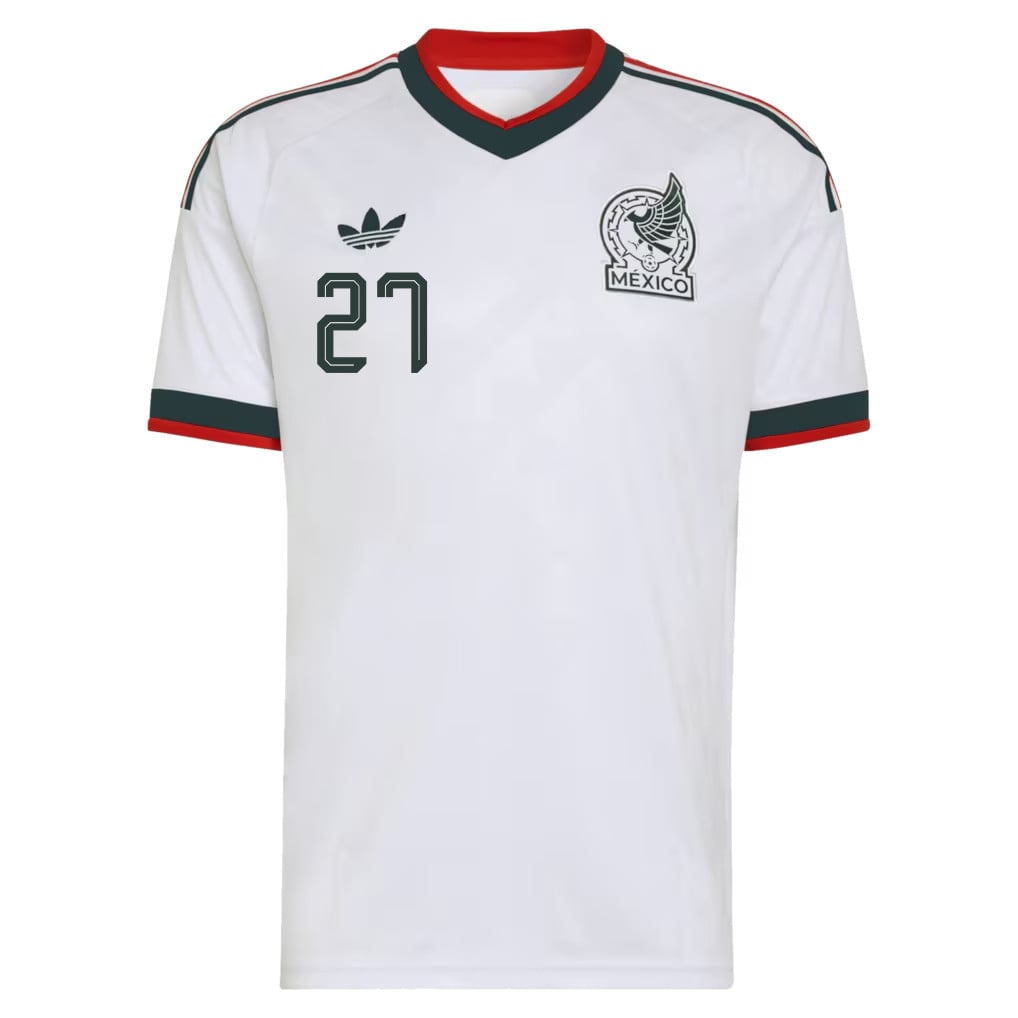 Richard Ledezma 27 Mexico National Team 2026 x World Cup Patch Away Jersey - White, Men