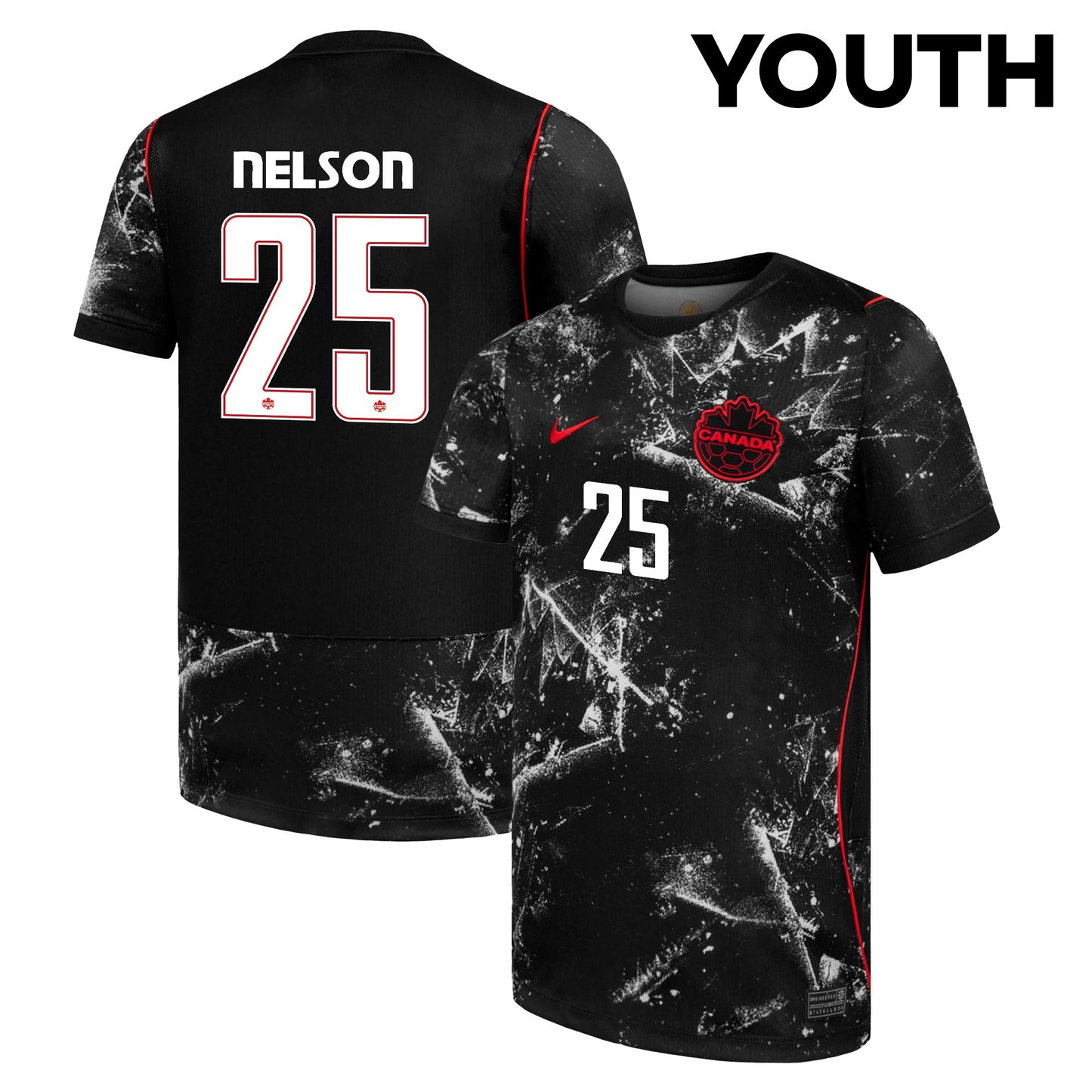 Jayden Nelson 25 Youth Canada National Team 2026 Away Jersey - Black