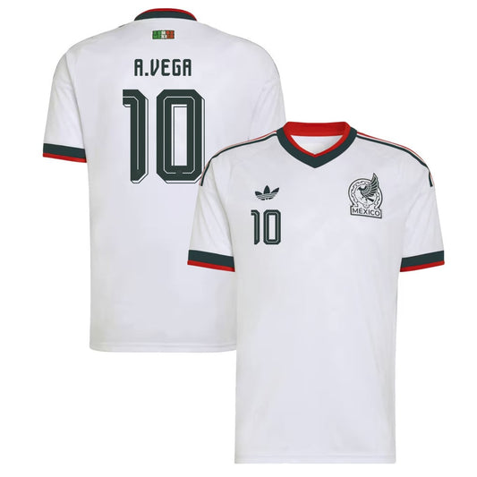 Alexis Vega 10 Mexico National Team 2026 Away Jersey - White, Men