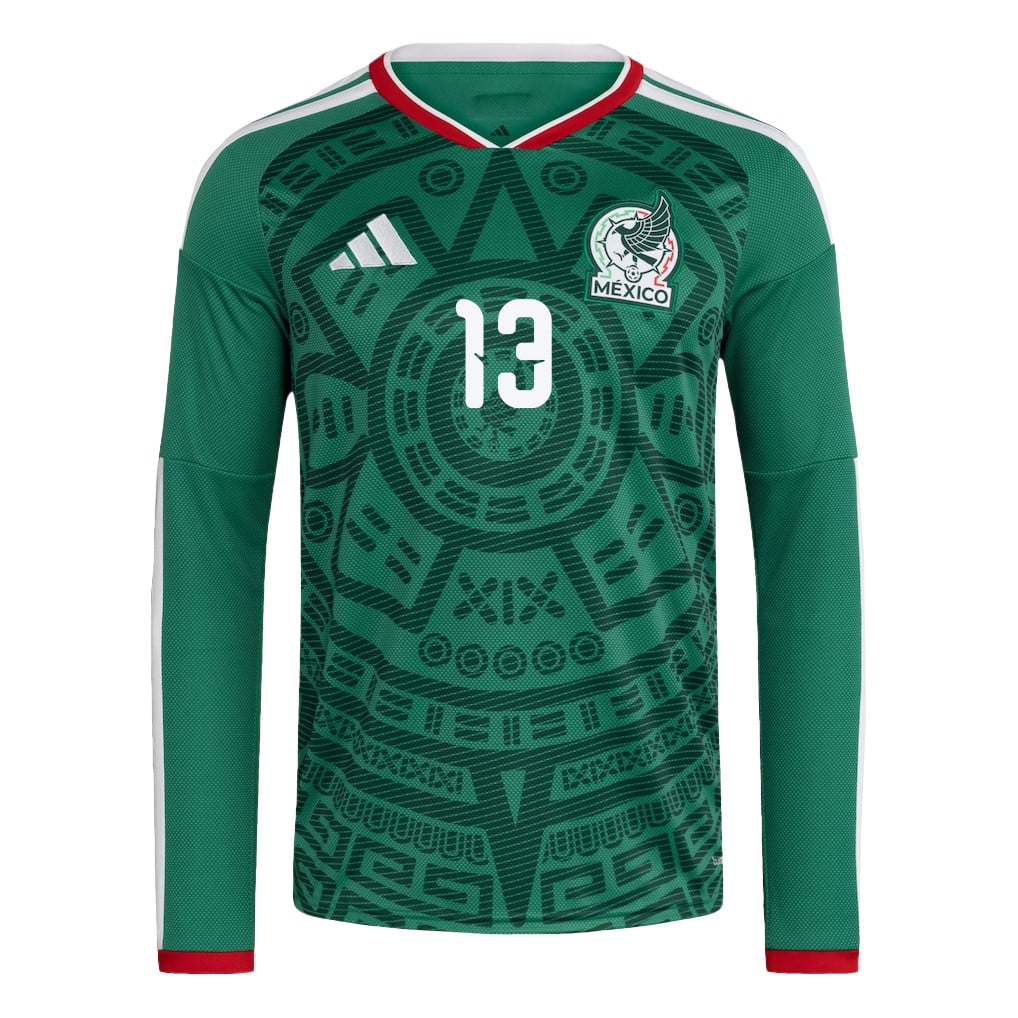 Guillermo Ochoa 13 Mexico National Team 2026 Home Long Sleeve Jersey - Green