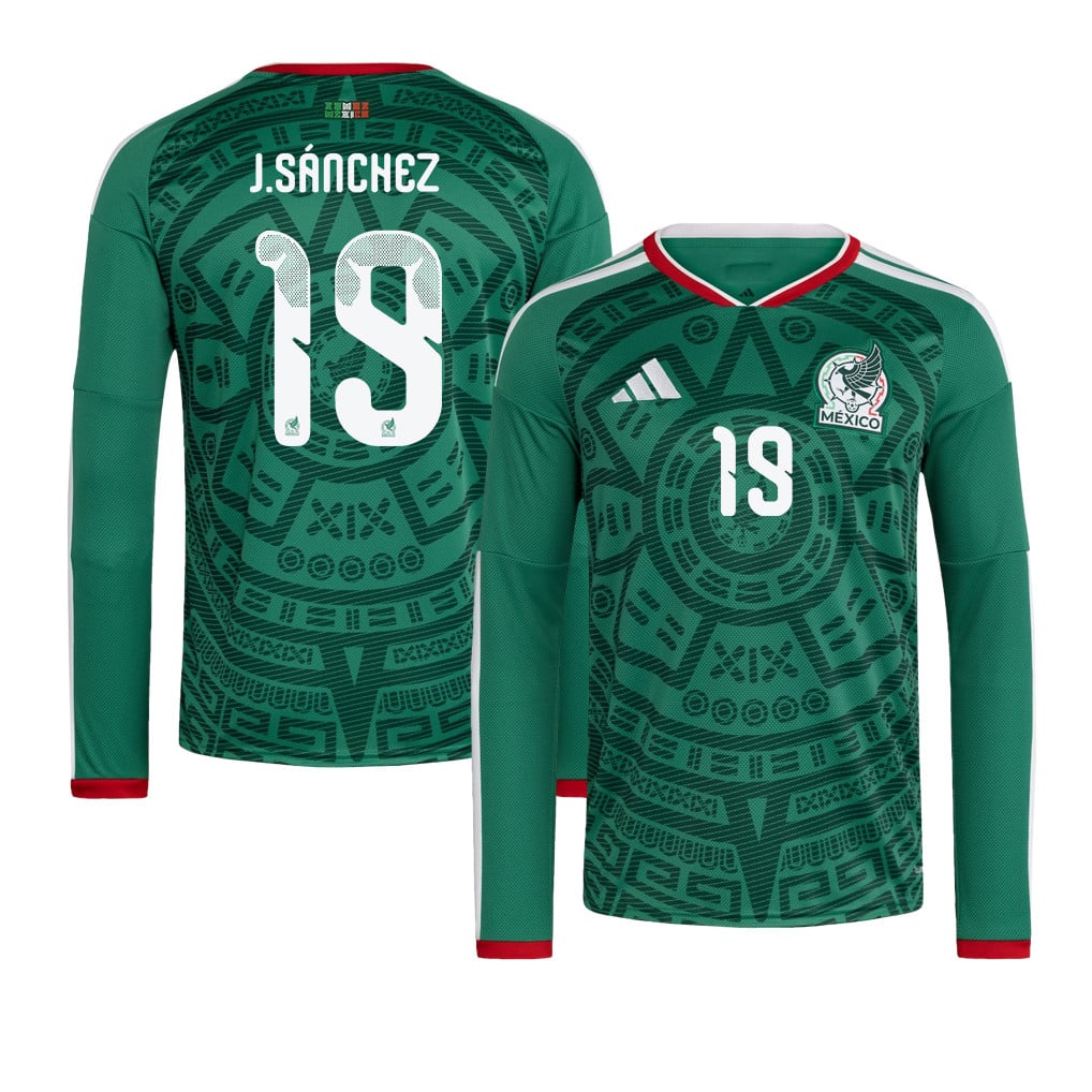 Jorge Sánchez 19 Mexico National Team 2026 Home Long Sleeve Jersey - Green