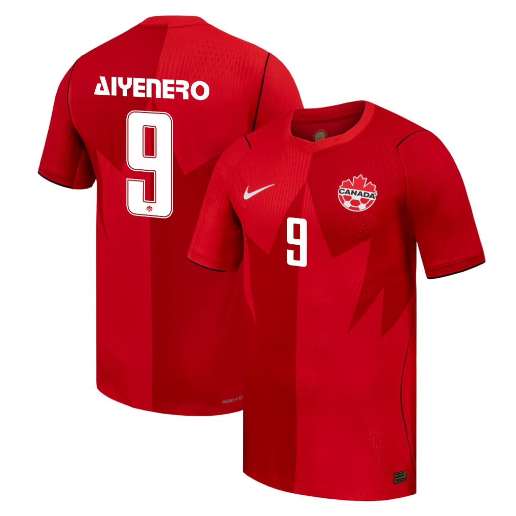 Marius Aiyenero 9 Canada National Team 2026 Home Jersey - Red, Men