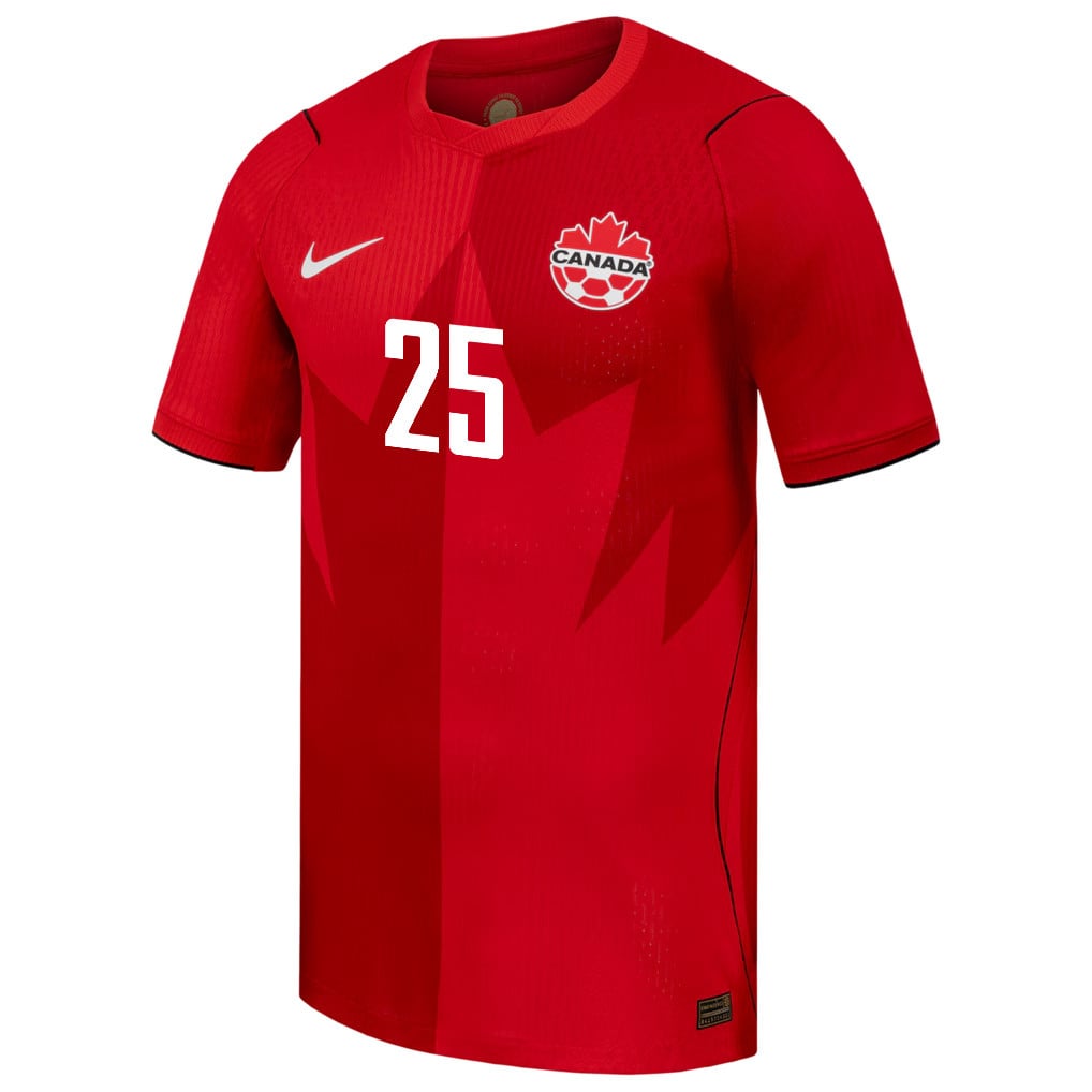 Jayden Nelson 25 Canada National Team 2026 Home Jersey - Red, Men