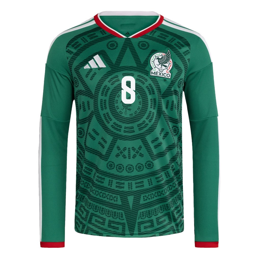 Carlos Rodríguez 8 Mexico National Team 2026 Home Long Sleeve Jersey - Green