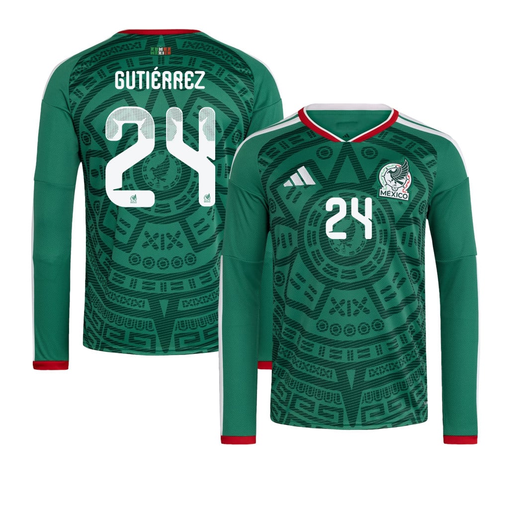 Brian Gutiérrez 24 Mexico National Team 2026 Home Long Sleeve Jersey - Green