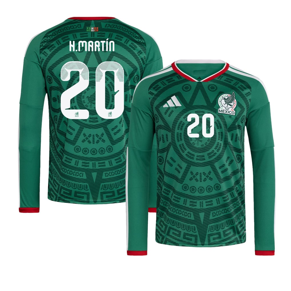 Henry Martín 20 Mexico National Team 2026 Home Long Sleeve Jersey - Green