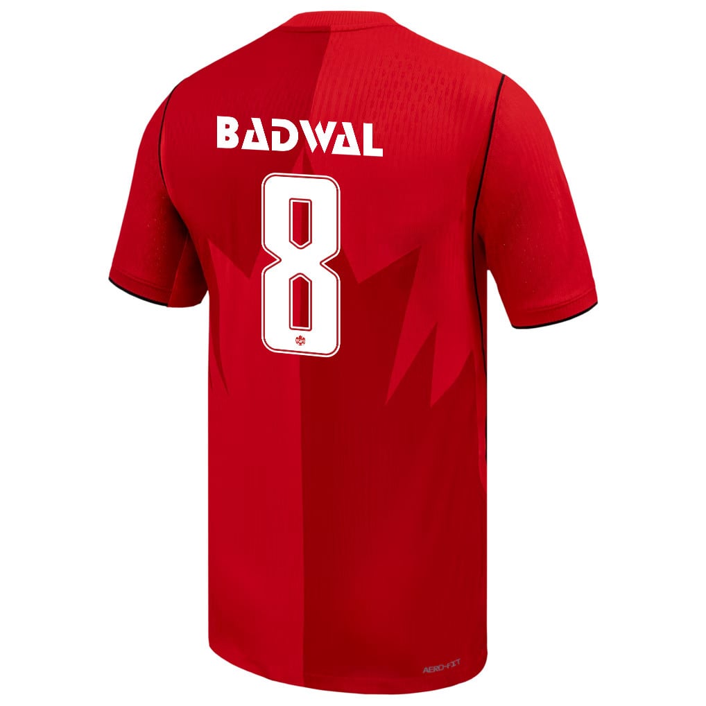Jeevan Badwal 8 Canada National Team 2026 Home Jersey - Red, Men
