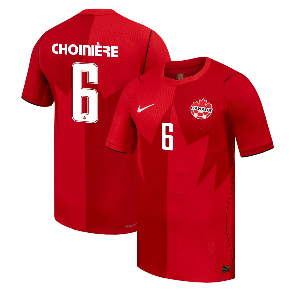 Mathieu Choinière 6 Canada National Team 2026 Home Jersey - Red, Men