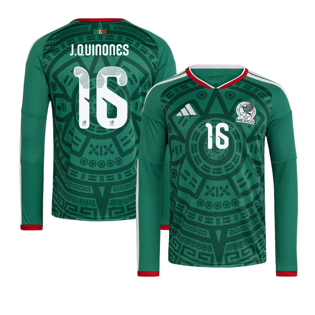 Julián Quiñones 16 Mexico National Team 2026 Home Long Sleeve Jersey - Green