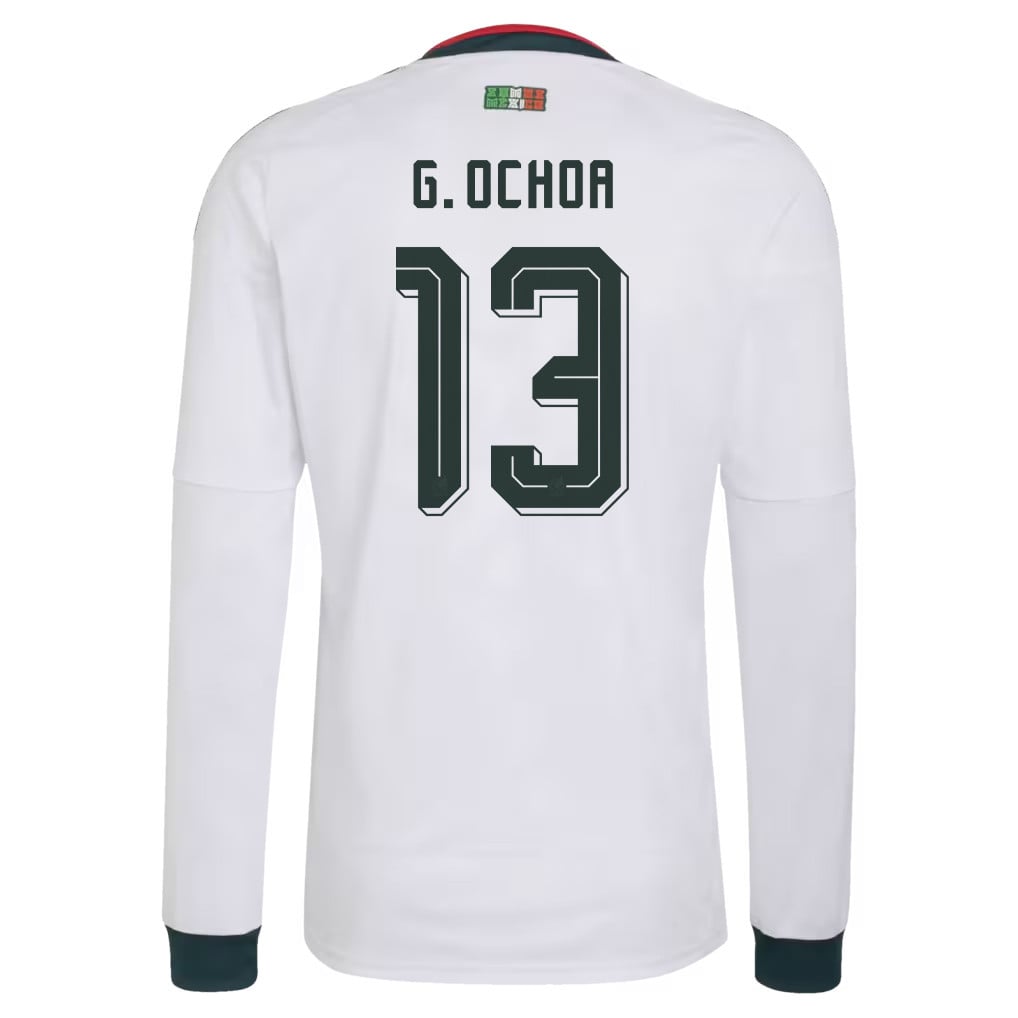 Guillermo Ochoa 13 Mexico National Team 2026 Away Long Sleeve Jersey - White