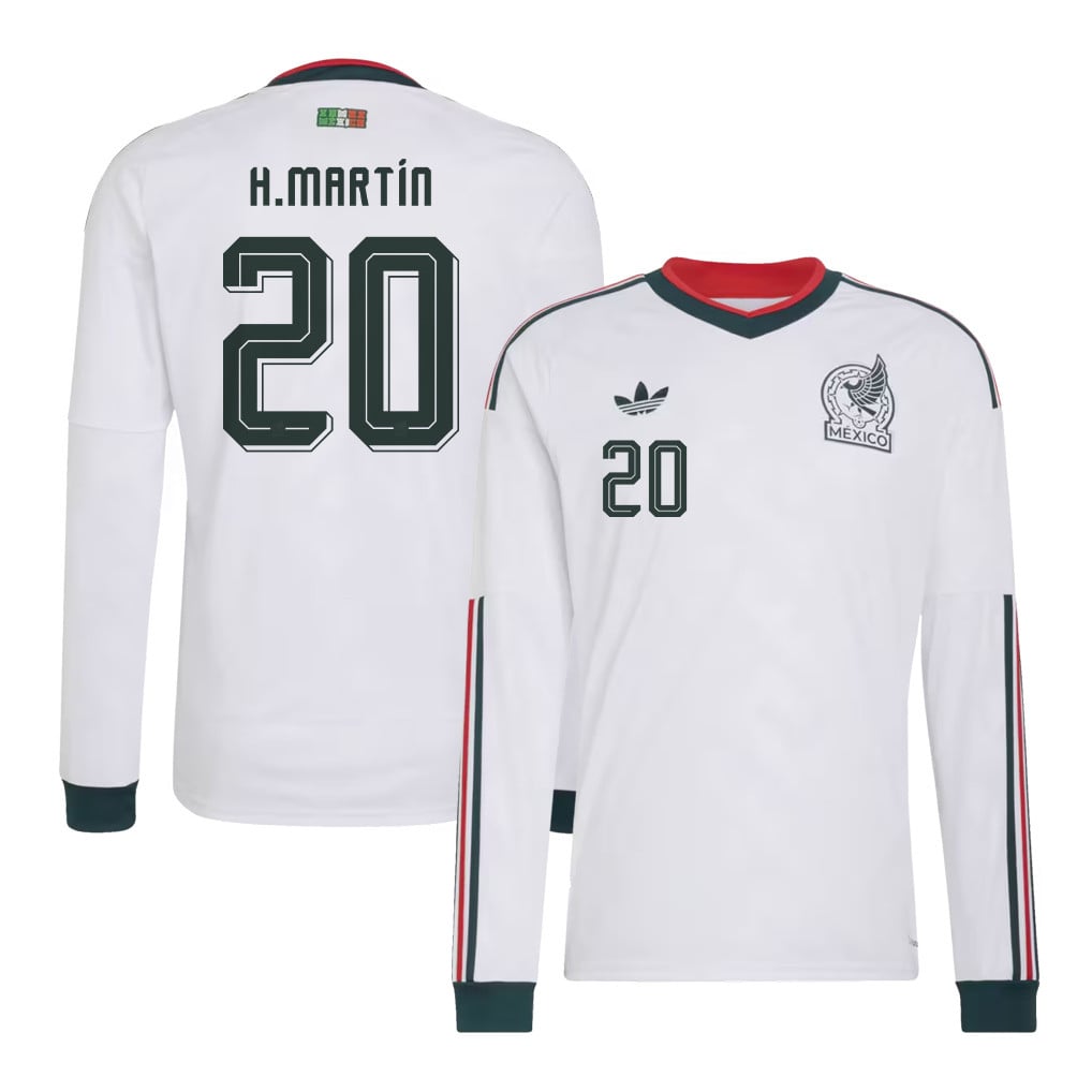 Henry Martín 20 Mexico National Team 2026 Away Long Sleeve Jersey - White