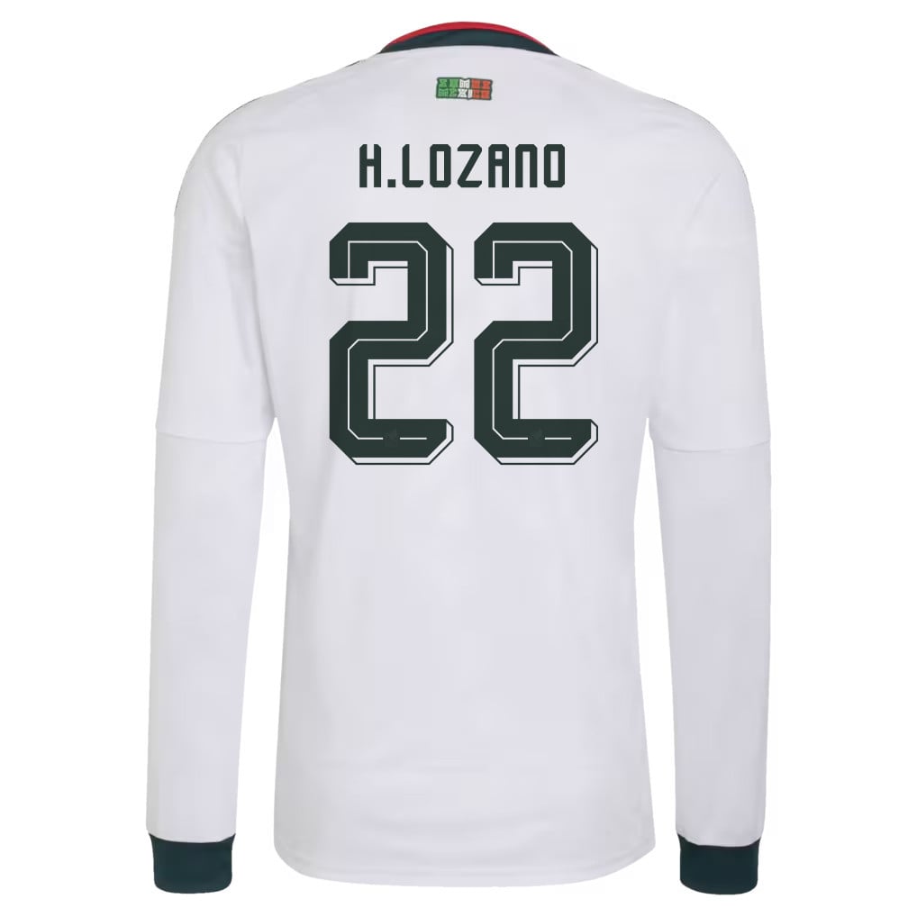 Hirving Lozano 22 Mexico National Team 2026 Away Long Sleeve Jersey - White