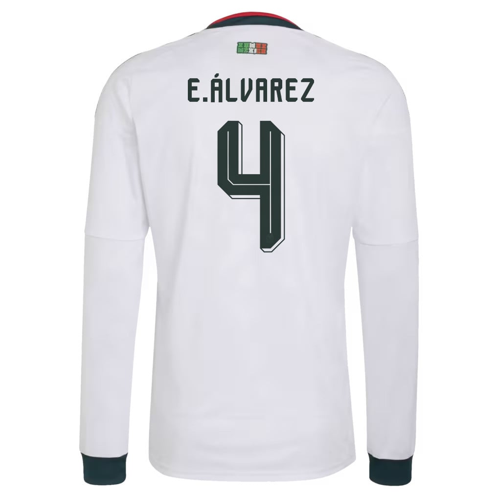 Edson Álvarez 4 Mexico National Team 2026 Away Long Sleeve Jersey - White