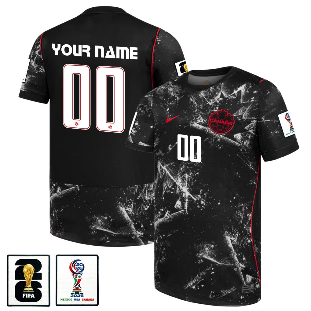 Canada National Team 2026 x World Cup Patch Personalized Away Jersey - Black, Men