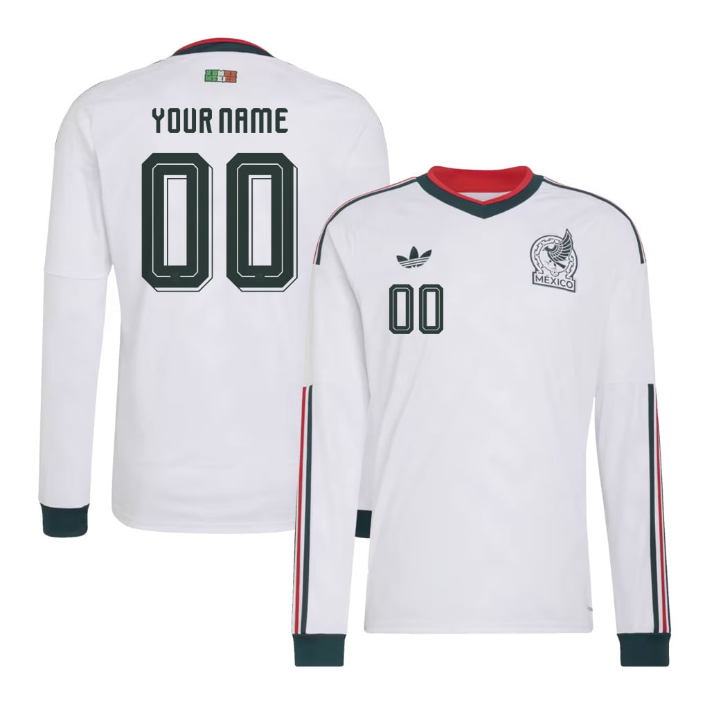 Mexico National Team 2026 Away Long Sleeve Jersey - Personalized - White