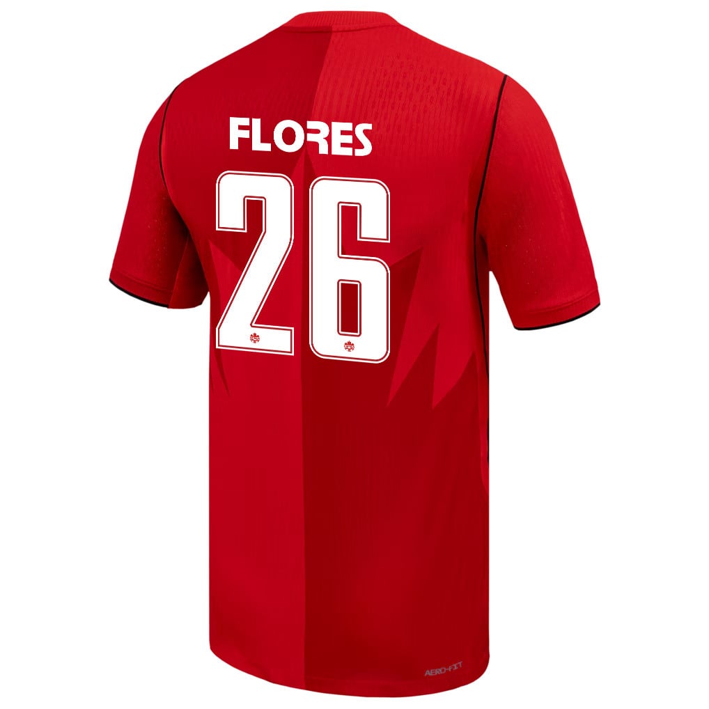Marcelo Flores 26 Canada National Team 2026 x World Cup Patch Home Jersey - Red, Men