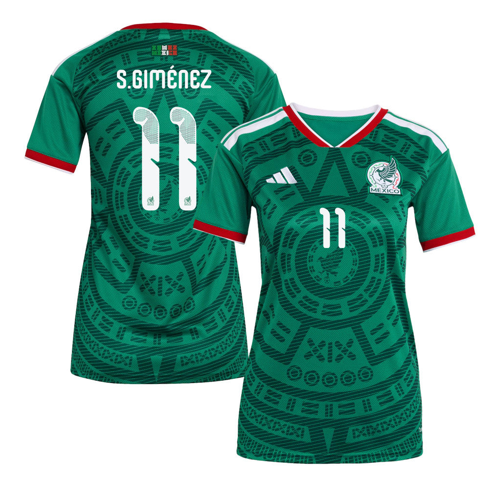 Santiago Giménez 11 Women's Mexico National Team 2026 Home Jersey - Green