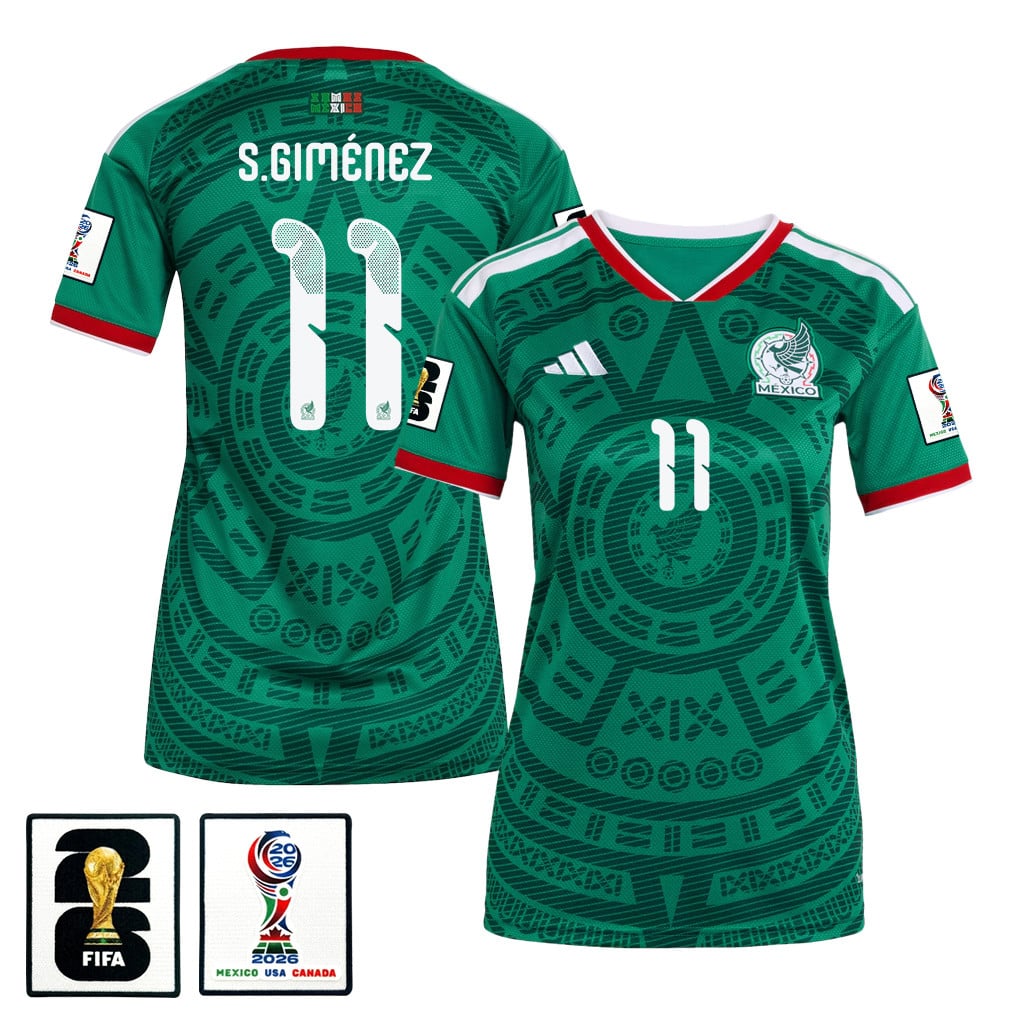 Santiago Giménez 11 Women's Mexico National Team 2026 Home Jersey - Green