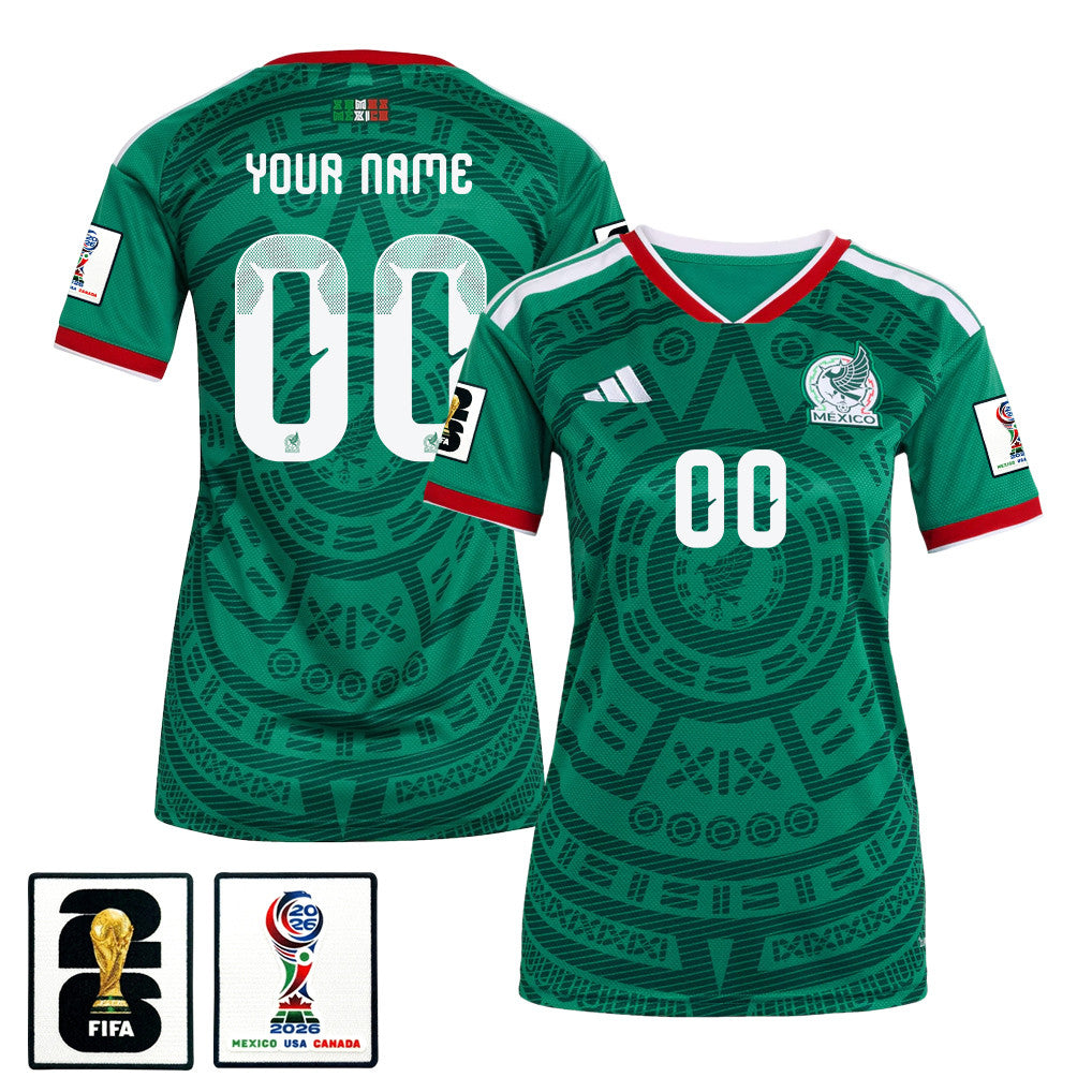 Mexico National Team 2026 Women's Home Jersey - Personalized - Green