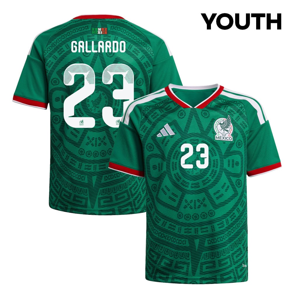 Jesús Gallardo 23 Youth Mexico National Team 2026 Home Jersey - Green