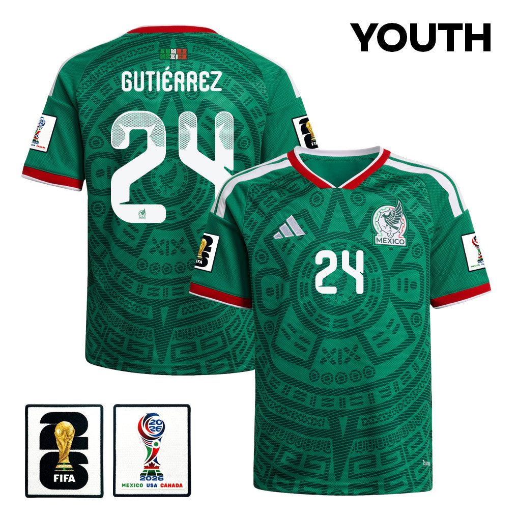 Brian Gutiérrez 24 Youth Mexico National Team 2026 Home Jersey - Green