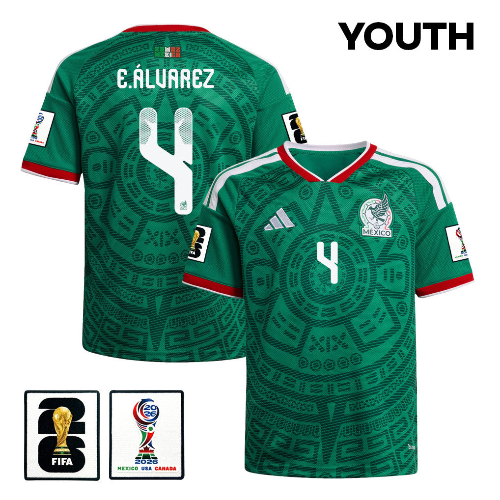 Edson Álvarez 4 Youth Mexico National Team 2026 Home Jersey - Green
