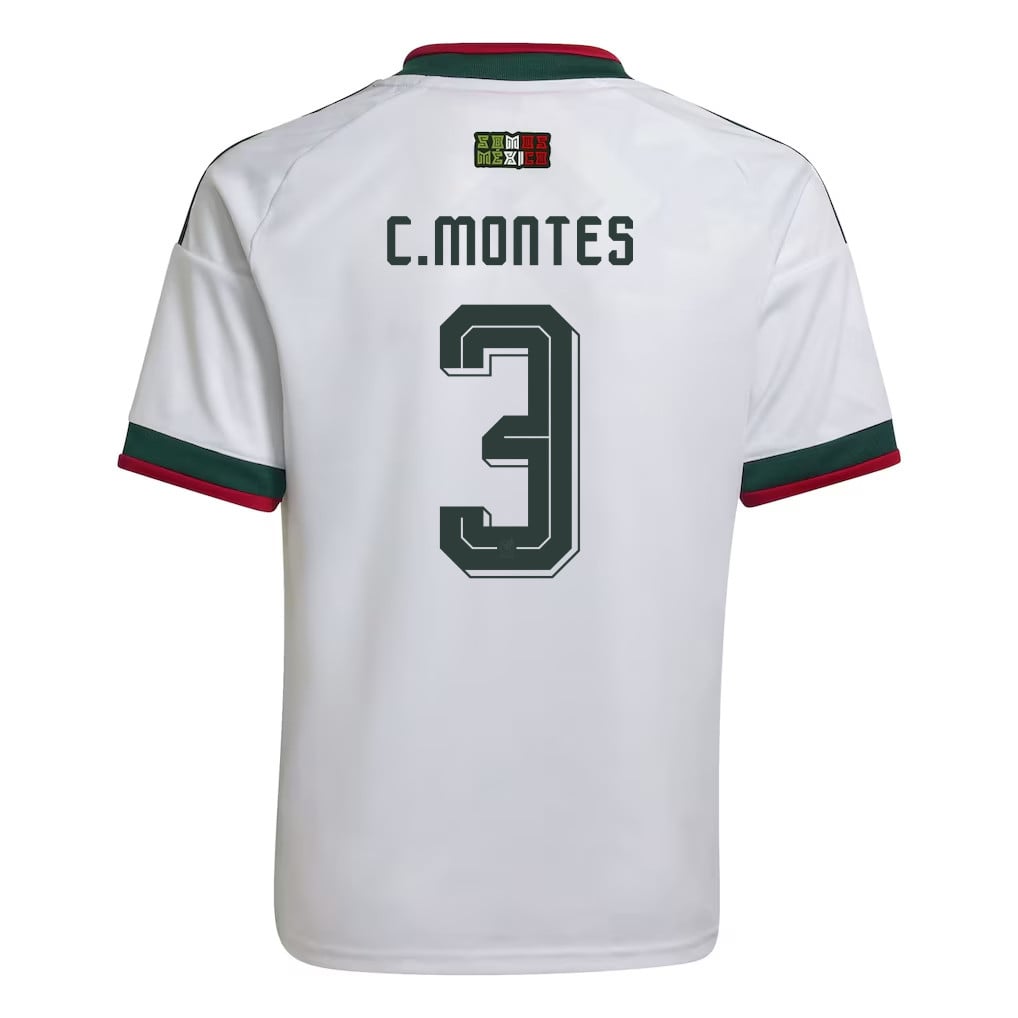 César Montes 3 Youth Mexico National Team 2026 Away Jersey - White