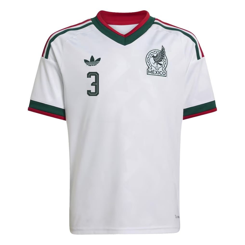 César Montes 3 Youth Mexico National Team 2026 Away Jersey - White