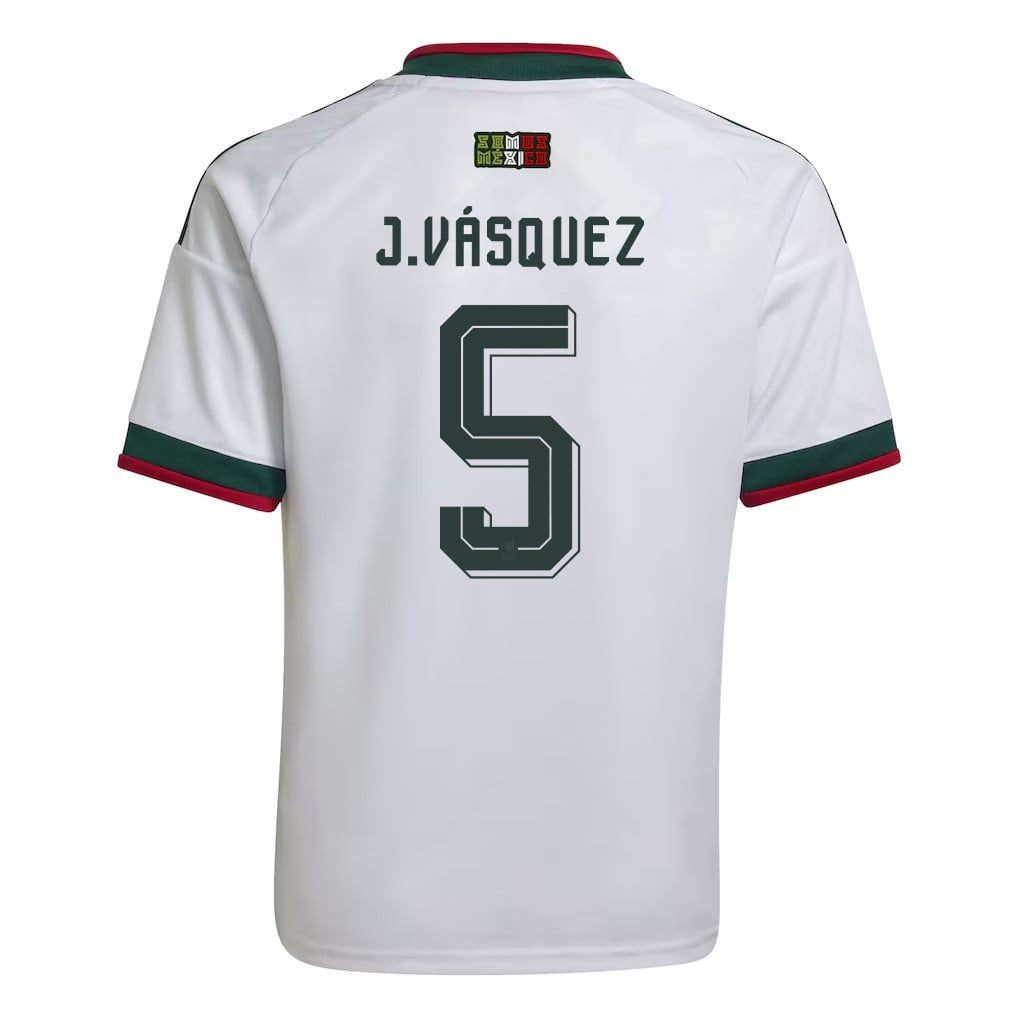 Johan Vásquez 5 Youth Mexico National Team 2026 Away Jersey - White