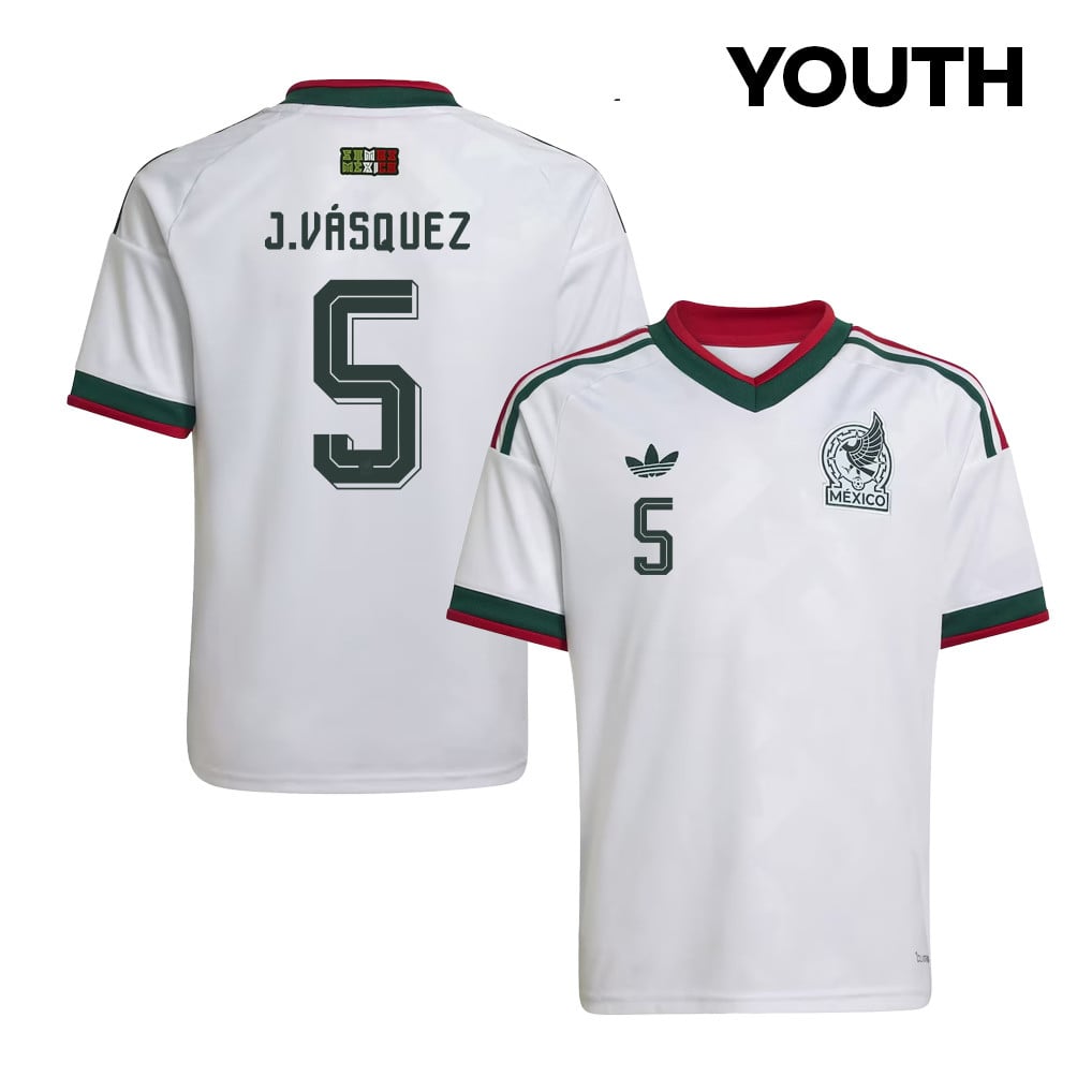 Johan Vásquez 5 Youth Mexico National Team 2026 Away Jersey - White
