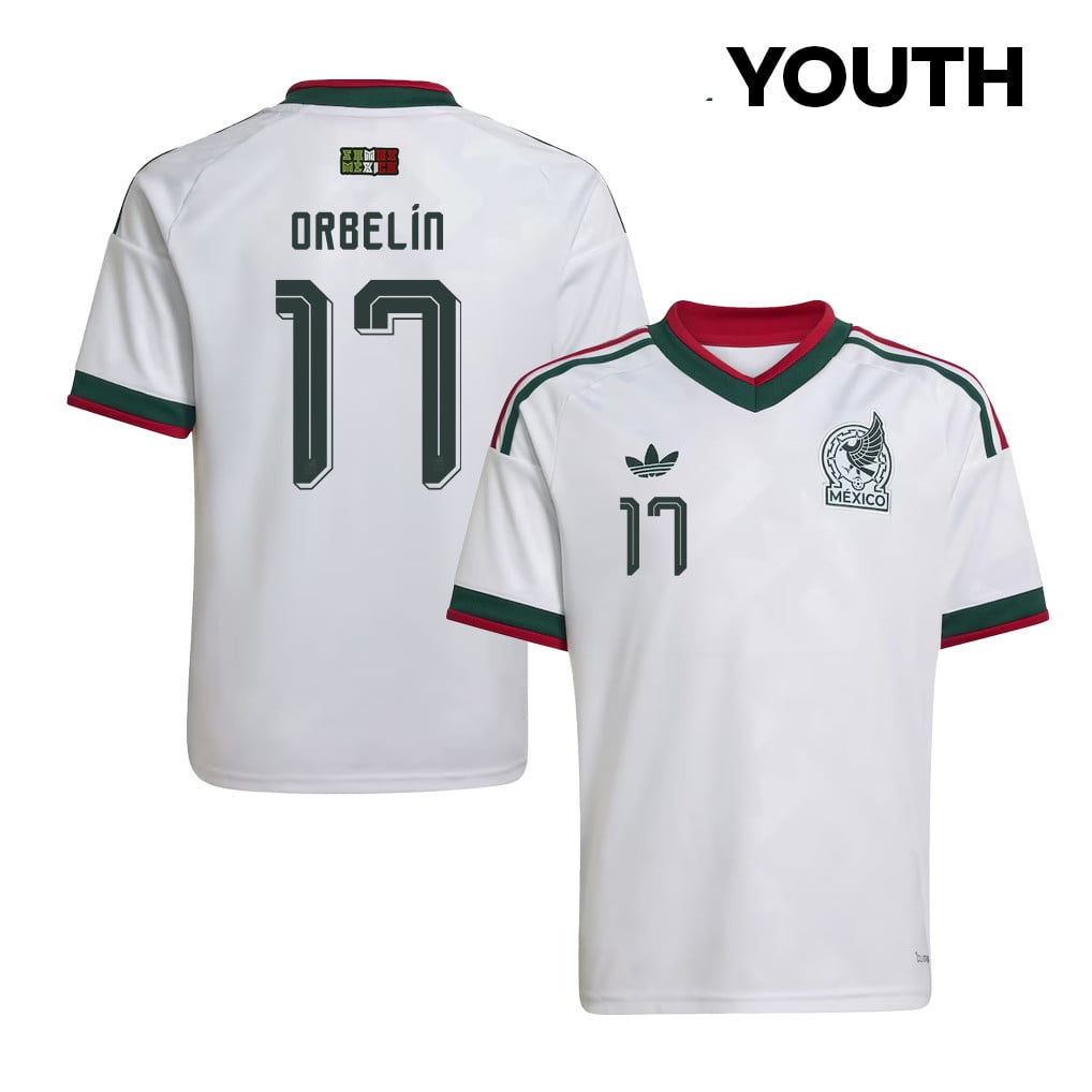 Orbelín Pineda 17 Youth Mexico National Team 2026 Away Jersey - White
