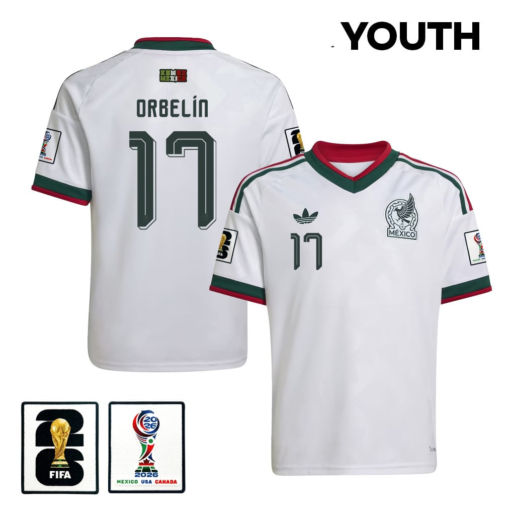 Orbelín Pineda 17 Youth Mexico National Team 2026 Away Jersey - White