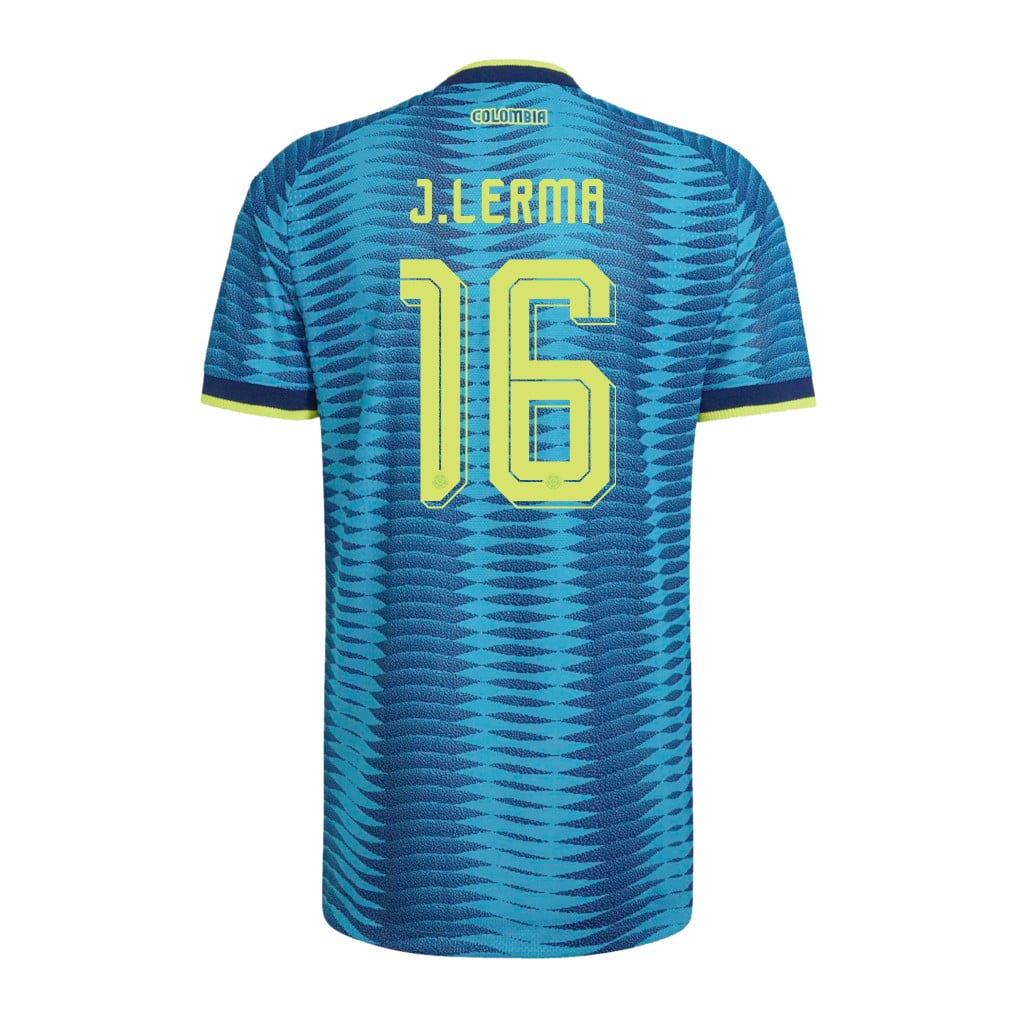 Jefferson Lerma 16 Colombia National Team 2026 Away Jersey - Turquoise, Men