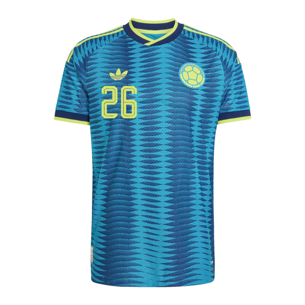 Gustavo Puerta 26 Colombia National Team 2026 x World Cup Patch Away Jersey - Turquoise, Men