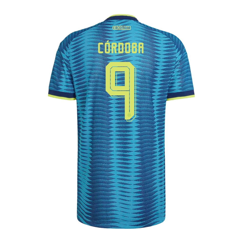 Jhon Córdoba 9 Colombia National Team 2026 Away Jersey - Turquoise, Men