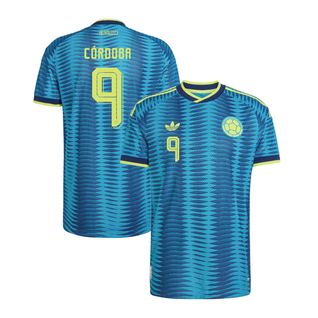 Jhon Córdoba 9 Colombia National Team 2026 Away Jersey - Turquoise, Men