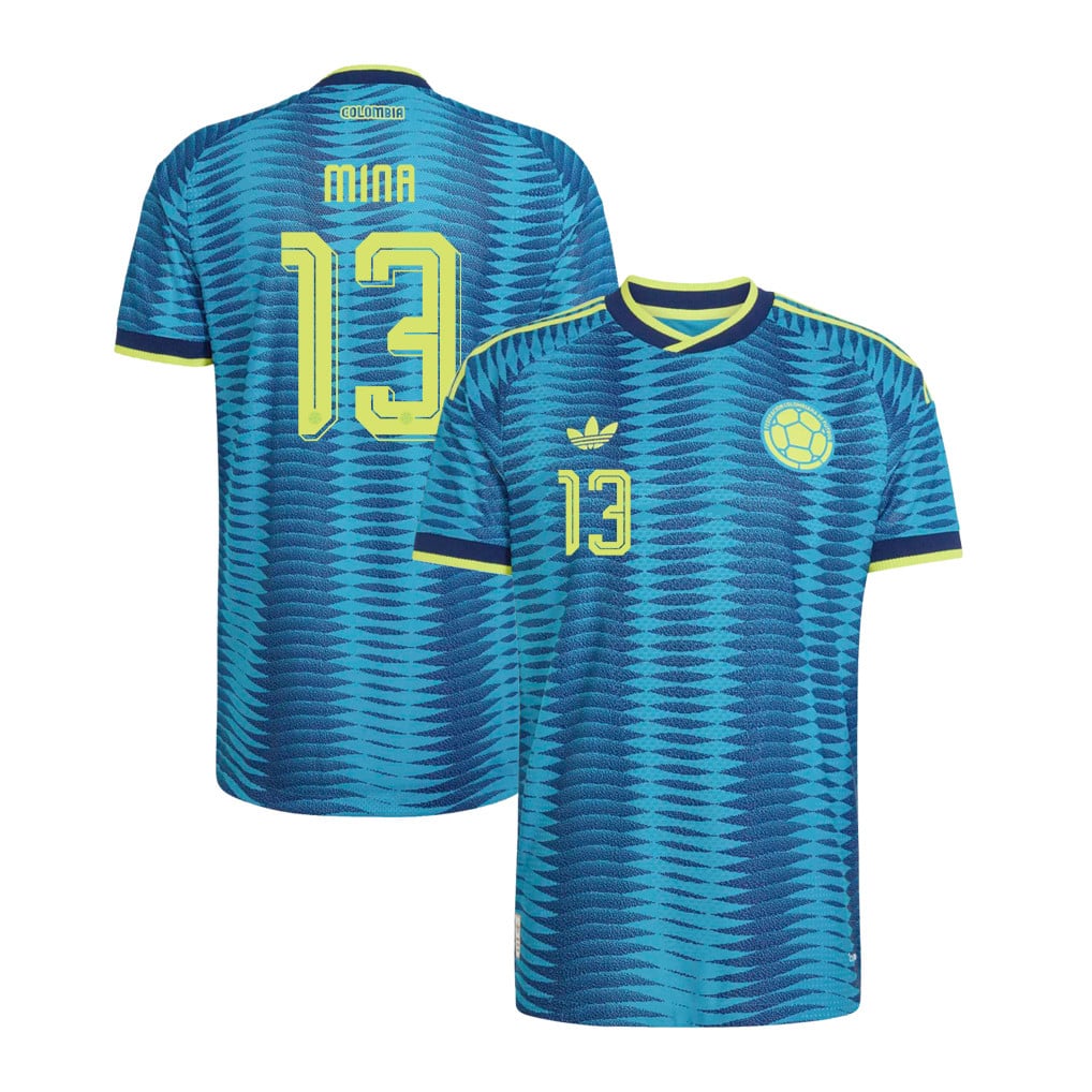 Yerry Mina 13 Colombia National Team 2026 Away Jersey - Turquoise, Men