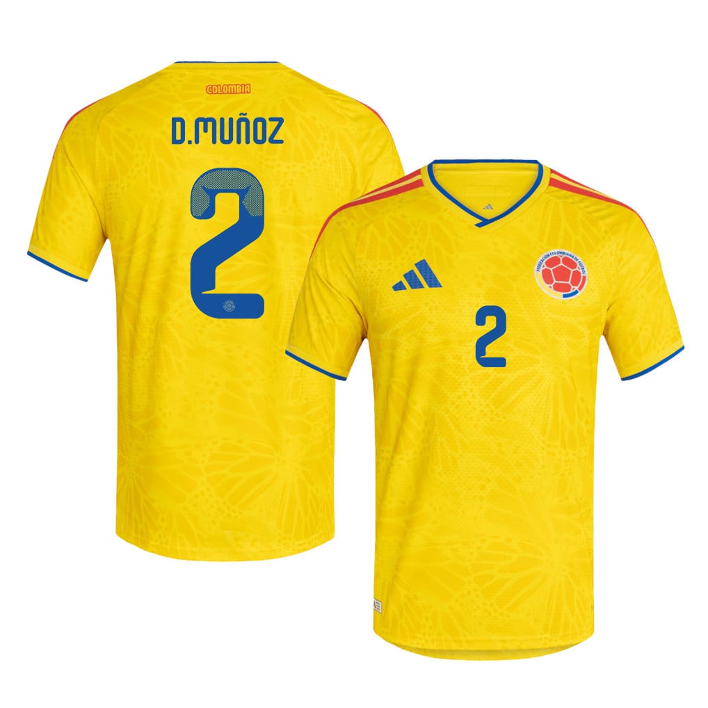 Daniel Muñoz 2 Colombia National Team 2026 Home Jersey - Yellow, Men