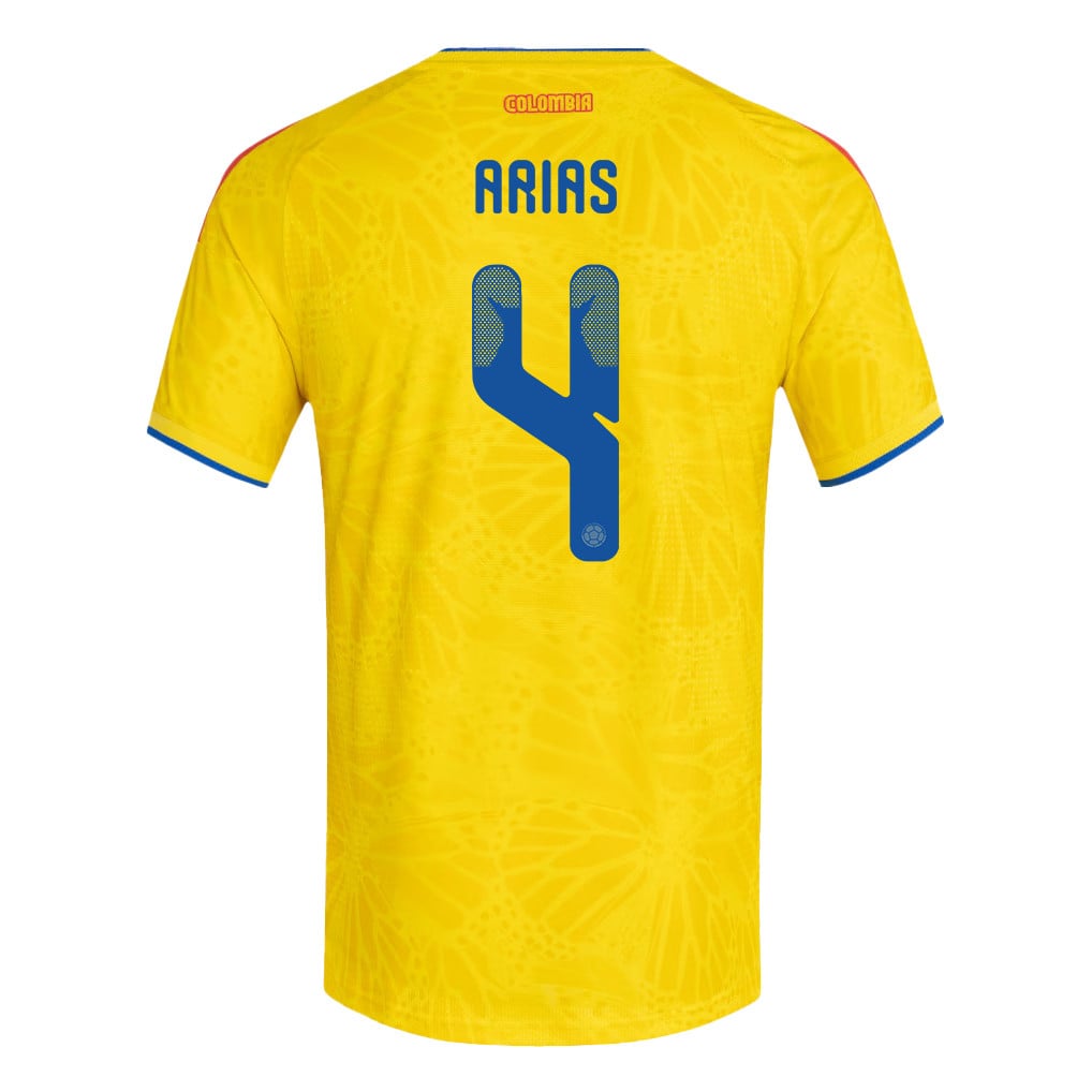 Santiago Arias 4 Colombia National Team 2026 Home Jersey - Yellow, Men