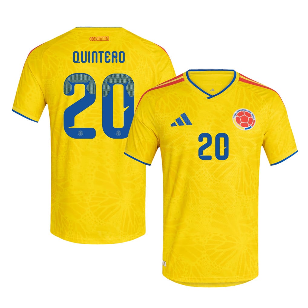 Juan Fernando Quintero 20 Colombia National Team 2026 Home Jersey - Yellow, Men