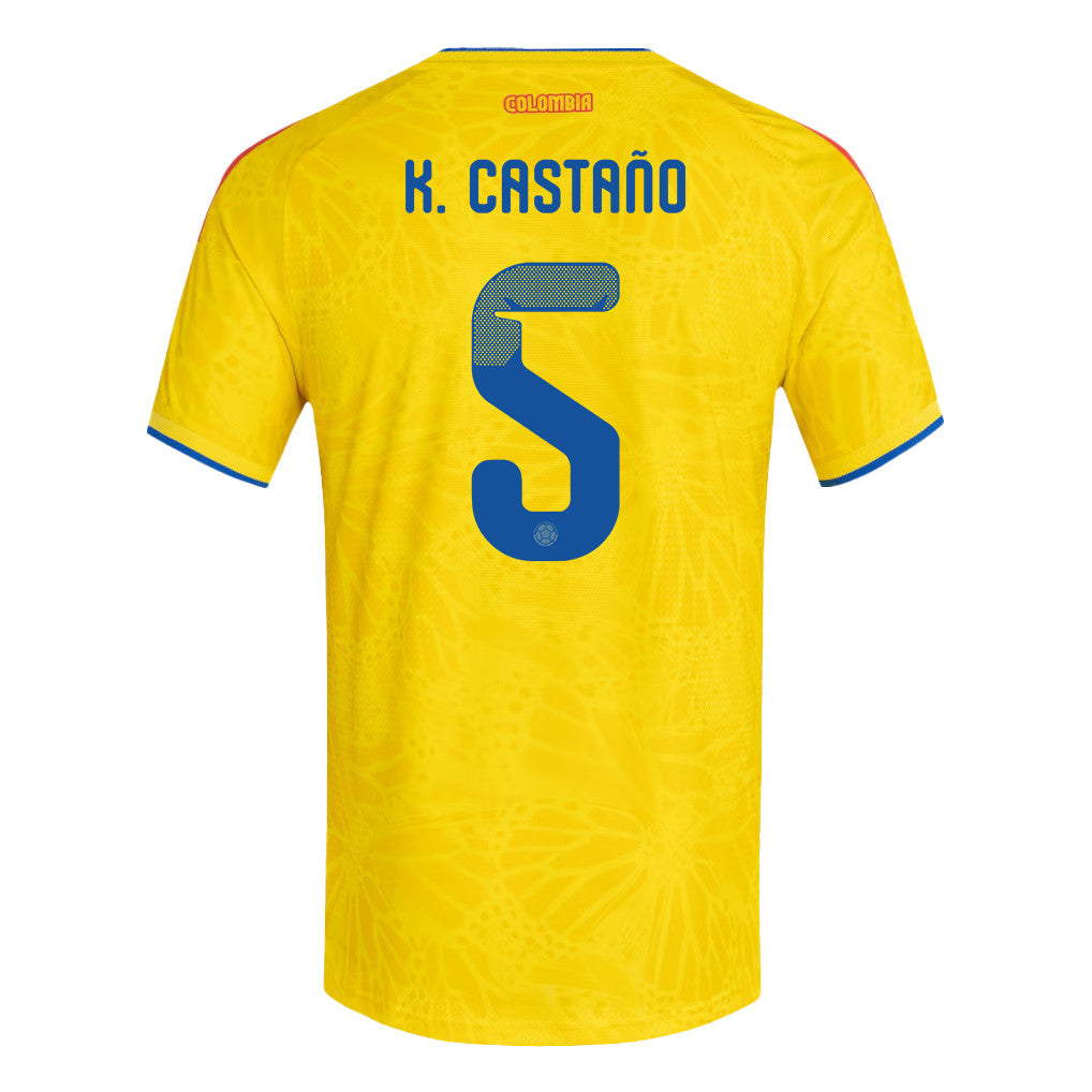 Kevin Castaño 5 Colombia National Team 2026 Home Jersey - Yellow, Men
