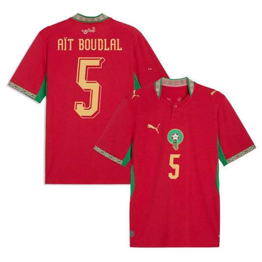 Abdelhamid Aït Boudlal 5 Morocco National Team 2026 Home Jersey - Red, Men