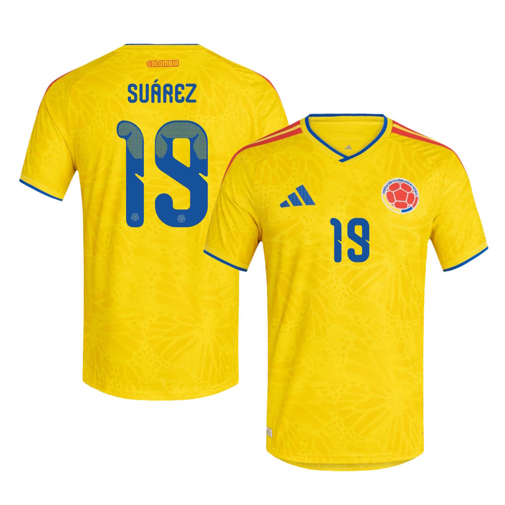 Luis Suárez 19 Colombia National Team 2026 Home Jersey - Yellow, Men